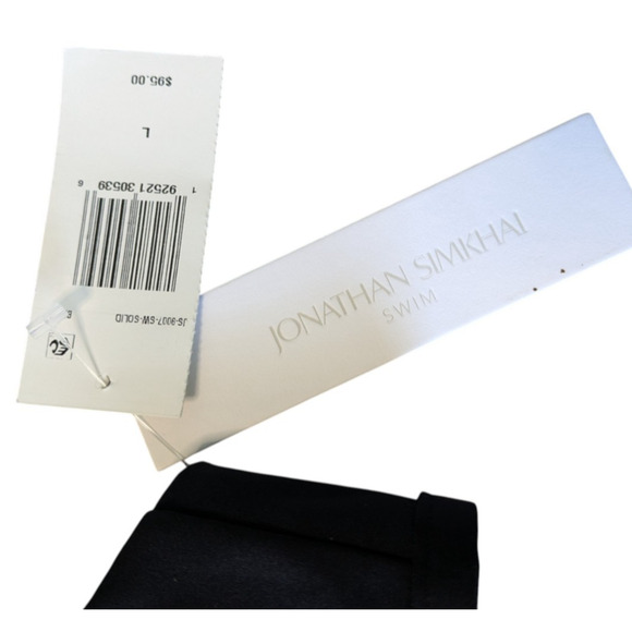 Jonathan Simkhai Harlen Black Tie Back Bikini Top New Size Large Triangle $95 - Picture 6 of 9